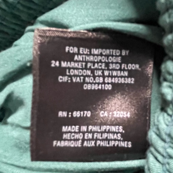 Anthropologie Bionda Plisse Jumpsuit Green Sleeveless Smocked Wide Leg Size XS - Picture 14 of 14